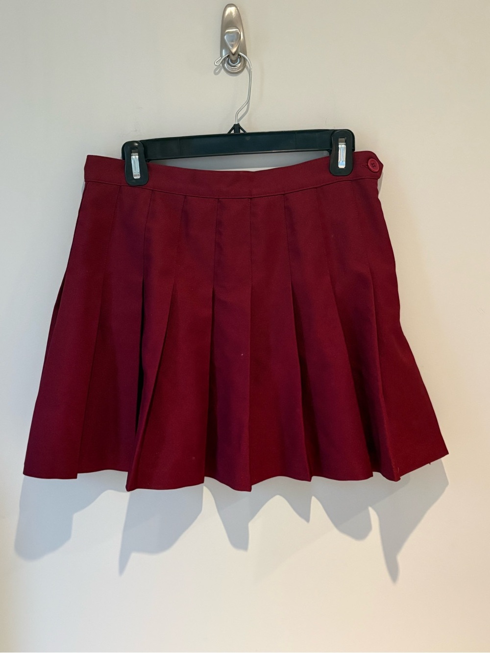 Red Pleated Mini Skirt American Apparel